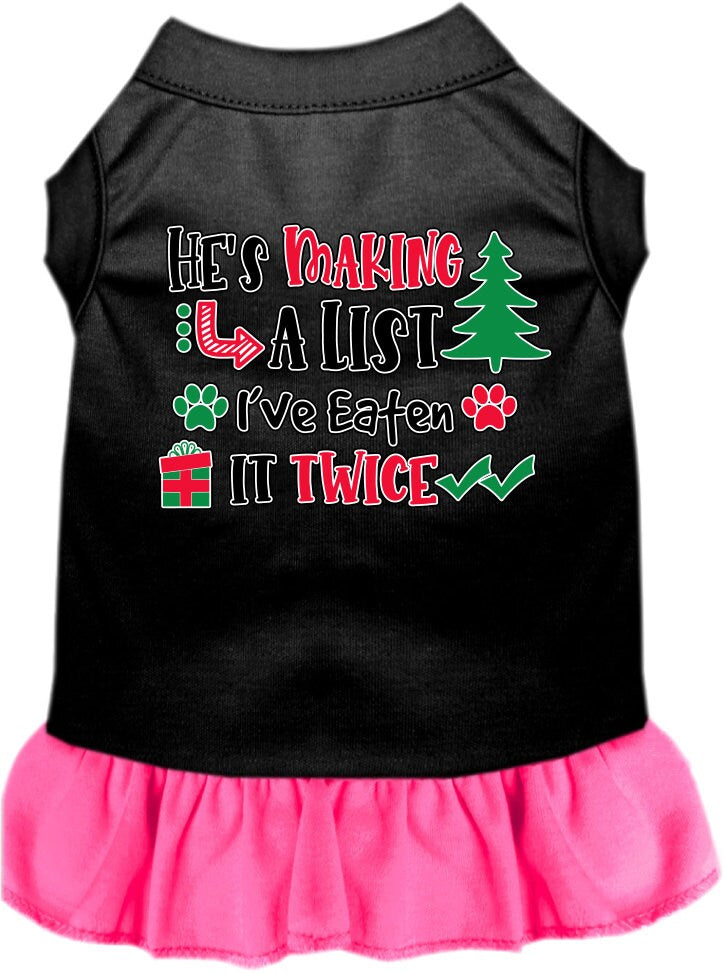 As You Wish Apparel – "Hes Making A List, Ive Eaten It Twice" Christmas Pet Dress