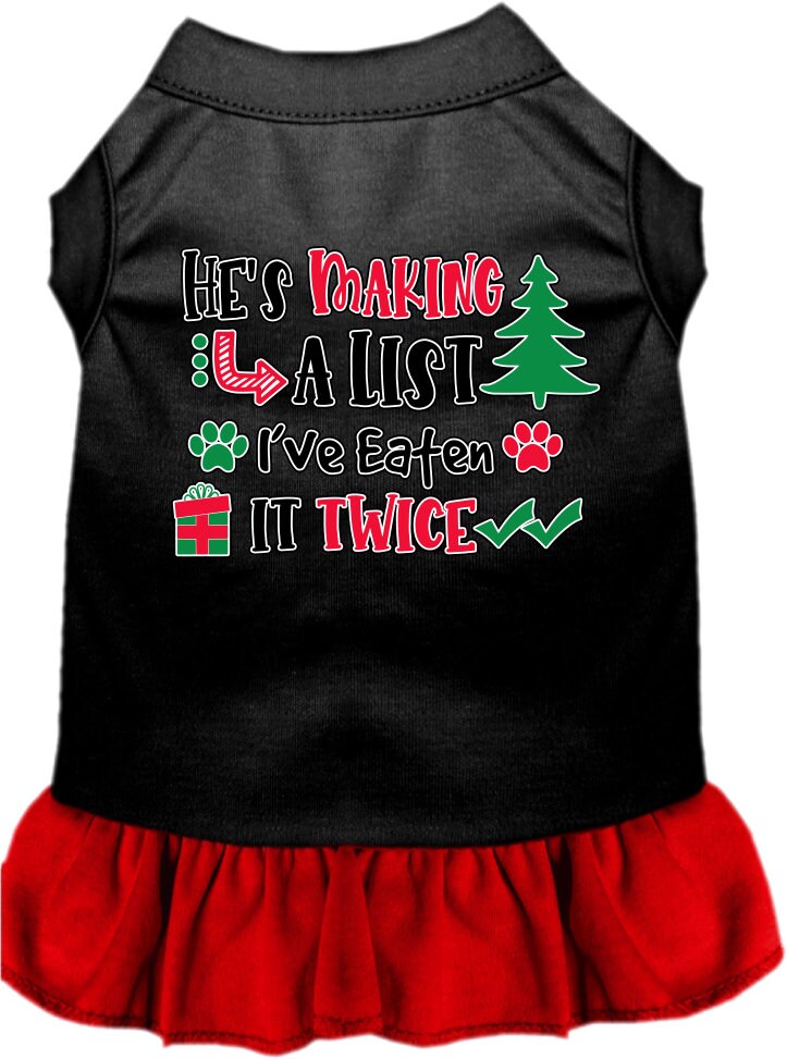 As You Wish Apparel – "Hes Making A List, Ive Eaten It Twice" Christmas Pet Dress