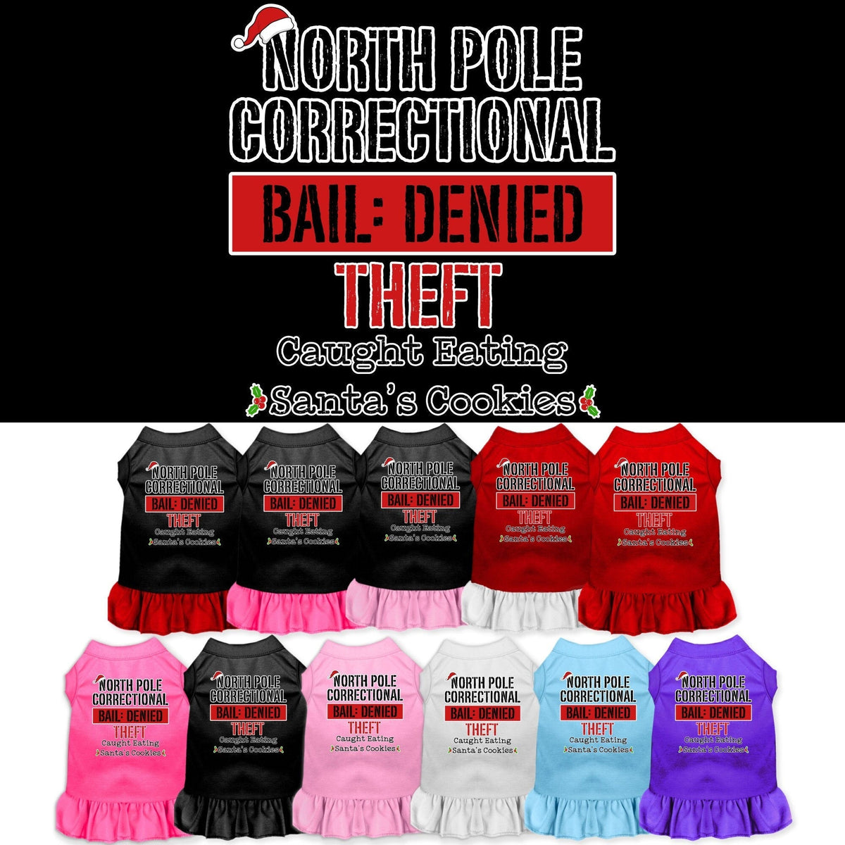 As You Wish Apparel – "North Pole Correctional" Christmas Pet Dress