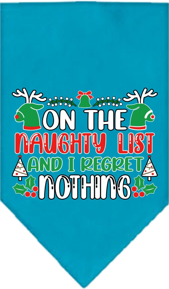 As You Wish Apparel – "On The Naughty List And I Regret Nothing" Christmas Pet Bandana