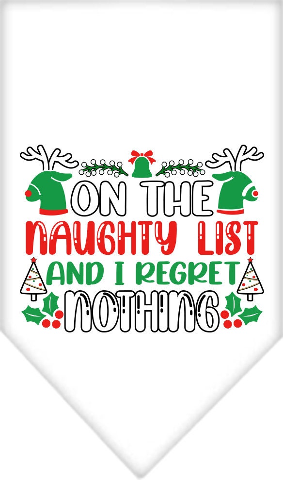 As You Wish Apparel – "On The Naughty List And I Regret Nothing" Christmas Pet Bandana