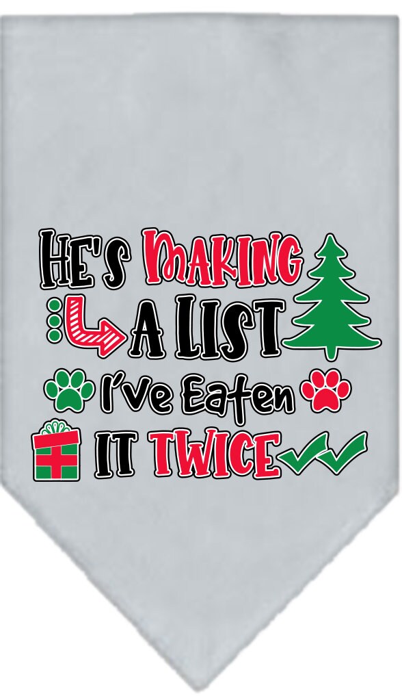 As You Wish Apparel – "Hes Making A List, Ive Eaten It Twice" Christmas Pet Bandana