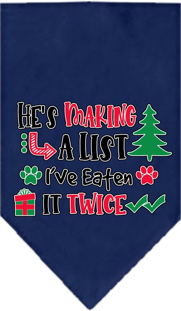 As You Wish Apparel – "Hes Making A List, Ive Eaten It Twice" Christmas Pet Bandana
