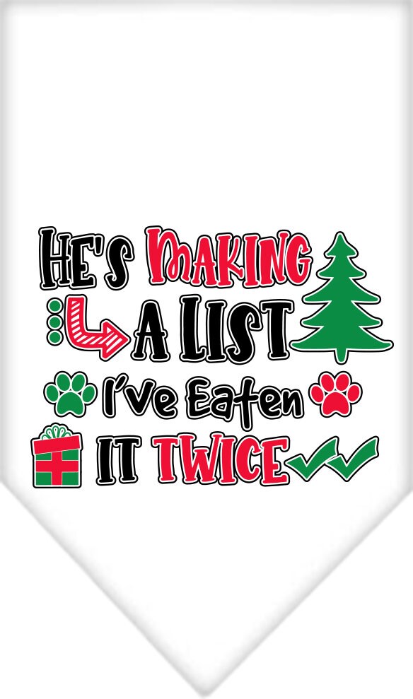 As You Wish Apparel – "Hes Making A List, Ive Eaten It Twice" Christmas Pet Bandana