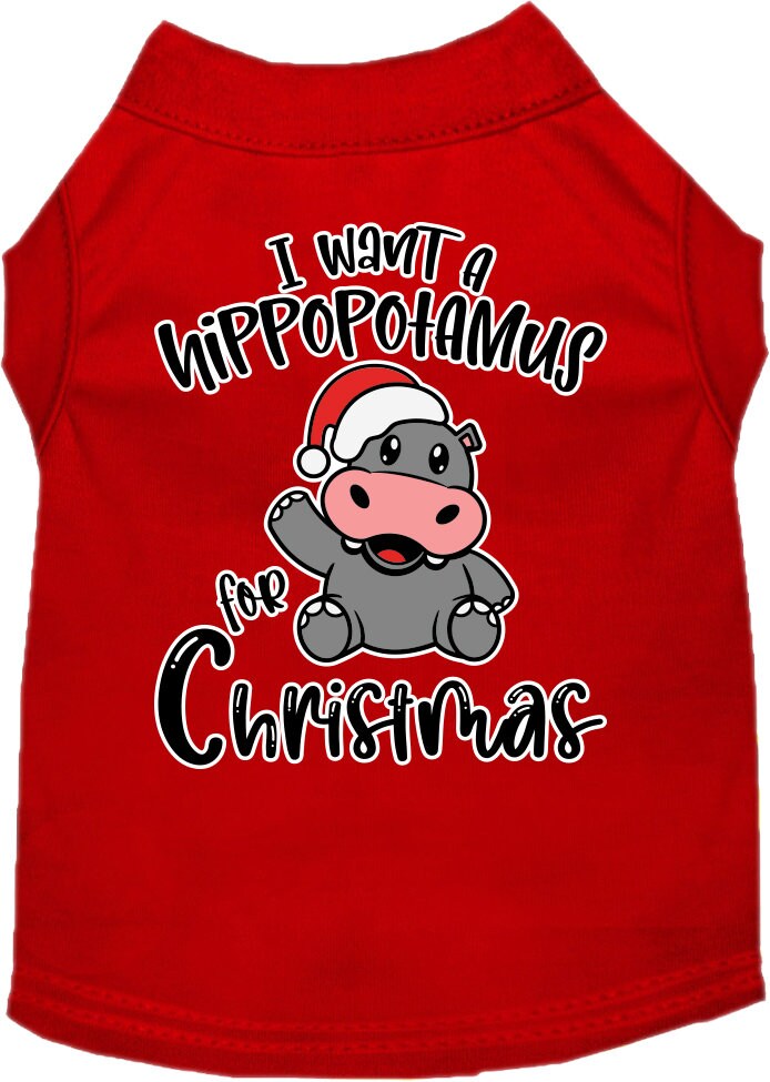 As You Wish Apparel – "I Want A Hippopotamus For Christmas" Pet Shirt