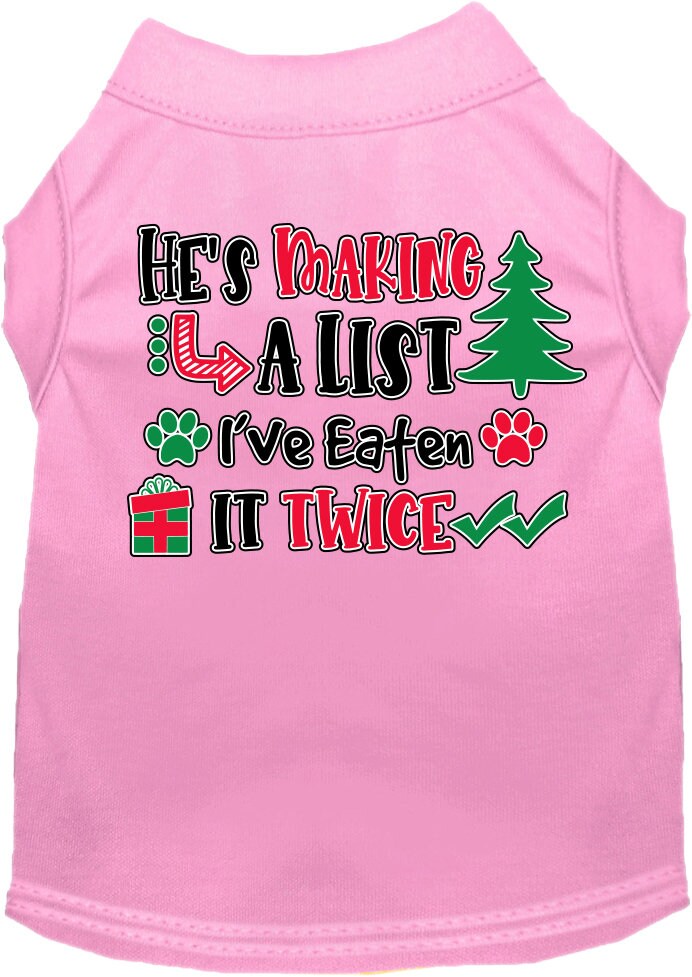 As You Wish Apparel – "Hes Making A List, Ive Eaten It Twice" Christmas Pet Shirt