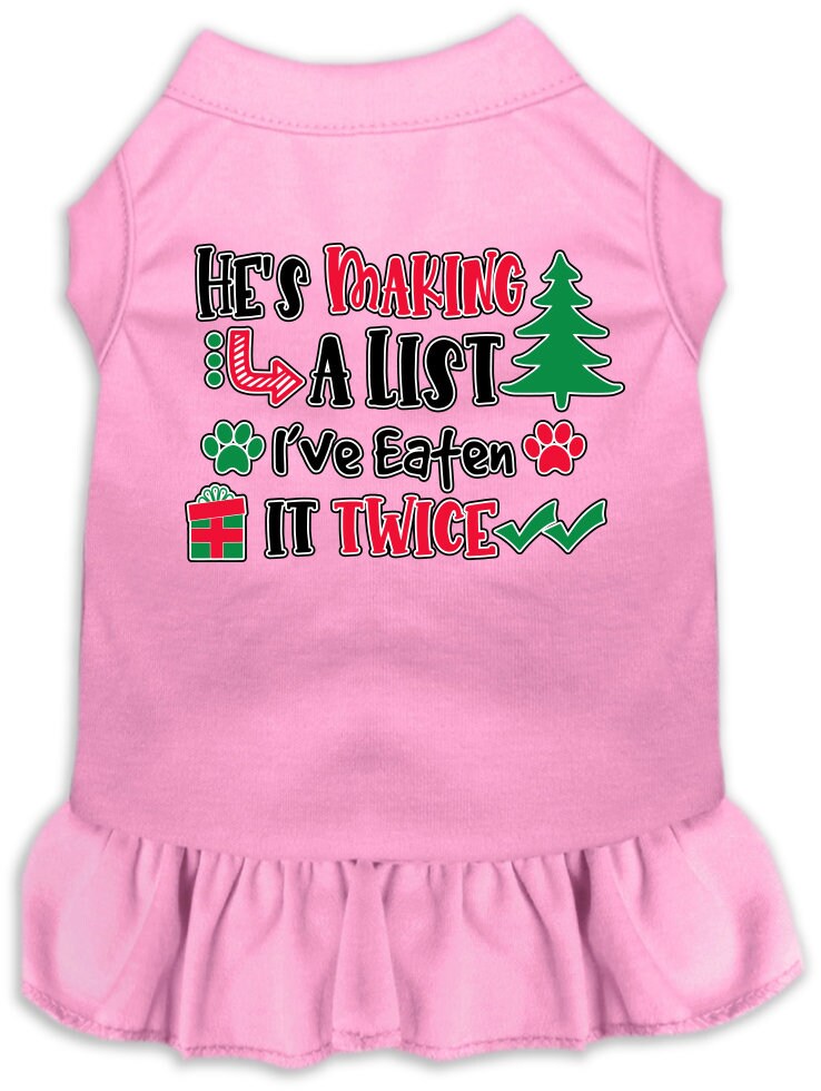 As You Wish Apparel – "Hes Making A List, Ive Eaten It Twice" Christmas Pet Dress