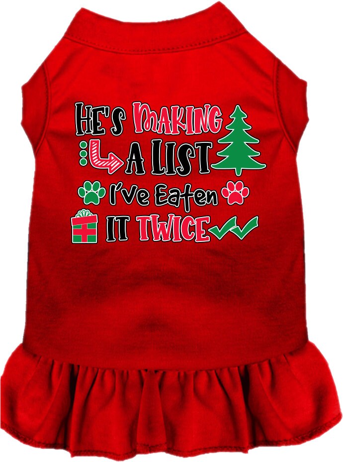 As You Wish Apparel – "Hes Making A List, Ive Eaten It Twice" Christmas Pet Dress