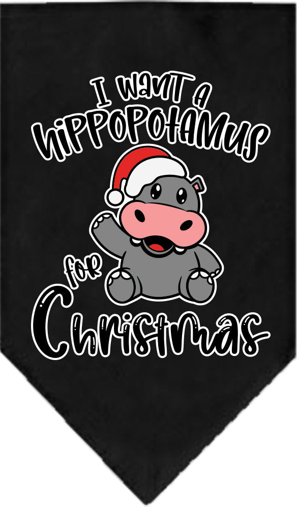 As You Wish Apparel – "I Want A Hippopotamus For Christmas" Pet Bandana