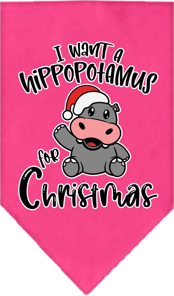 As You Wish Apparel – "I Want A Hippopotamus For Christmas" Pet Bandana