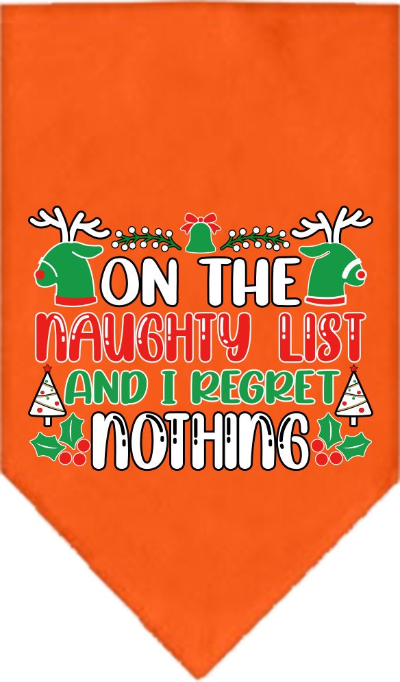 As You Wish Apparel – "On The Naughty List And I Regret Nothing" Christmas Pet Bandana