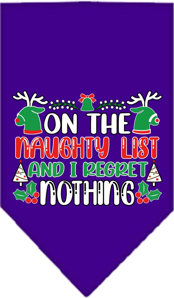 As You Wish Apparel – "On The Naughty List And I Regret Nothing" Christmas Pet Bandana
