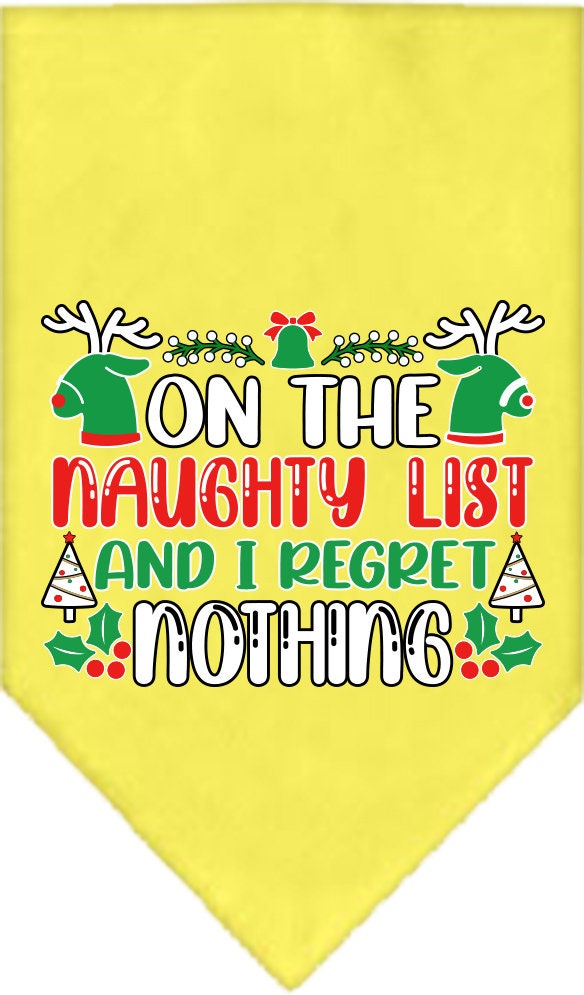 As You Wish Apparel – "On The Naughty List And I Regret Nothing" Christmas Pet Bandana