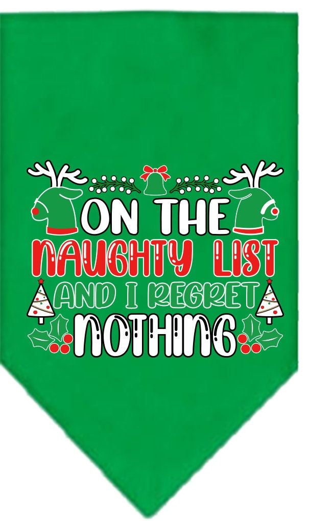As You Wish Apparel – "On The Naughty List And I Regret Nothing" Christmas Pet Bandana