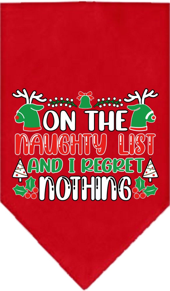 As You Wish Apparel – "On The Naughty List And I Regret Nothing" Christmas Pet Bandana
