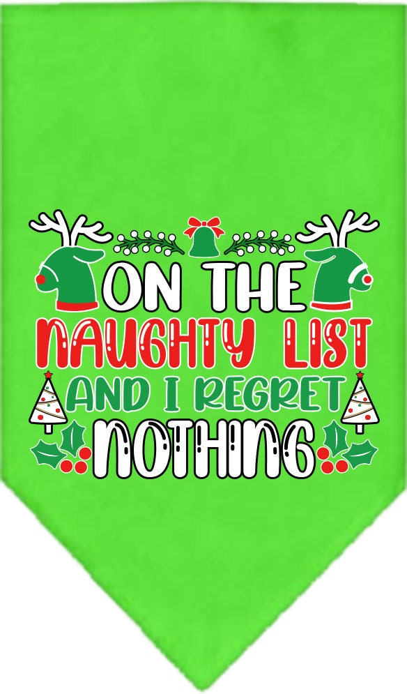 As You Wish Apparel – "On The Naughty List And I Regret Nothing" Christmas Pet Bandana