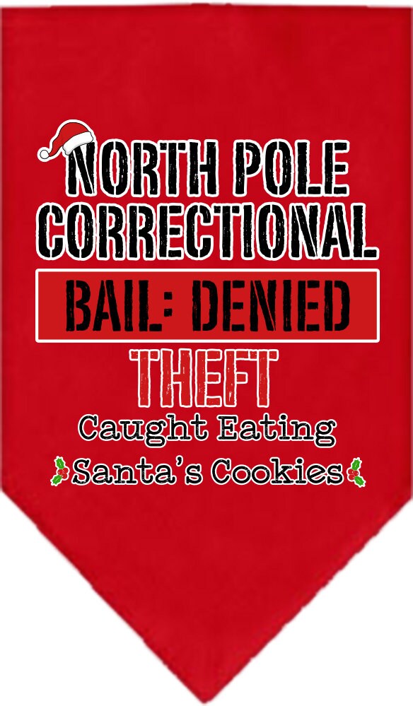 As You Wish Apparel – "North Pole Correctional" Christmas Pet Bandana