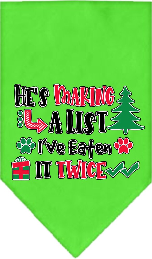 As You Wish Apparel – "Hes Making A List, Ive Eaten It Twice" Christmas Pet Bandana