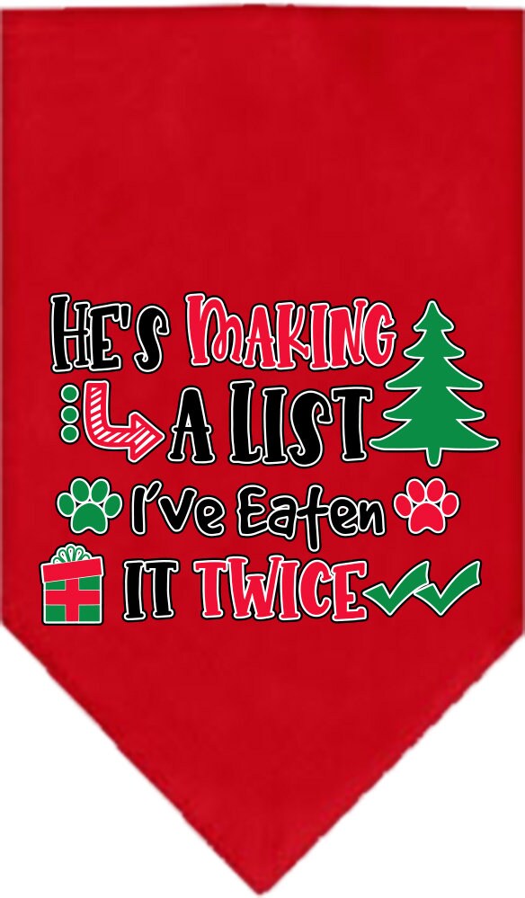 As You Wish Apparel – "Hes Making A List, Ive Eaten It Twice" Christmas Pet Bandana