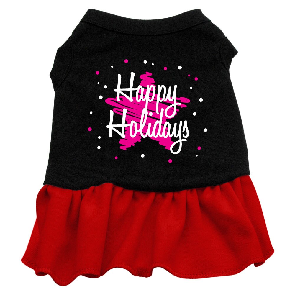 As You Wish Apparel – "Scribble Happy Holidays" Christmas Pet Dress
