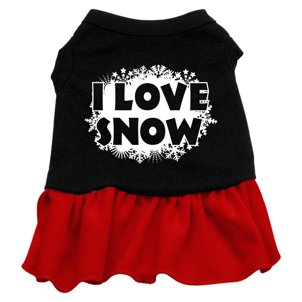 As You Wish Apparel – "I Love Snow" Christmas Pet Dress