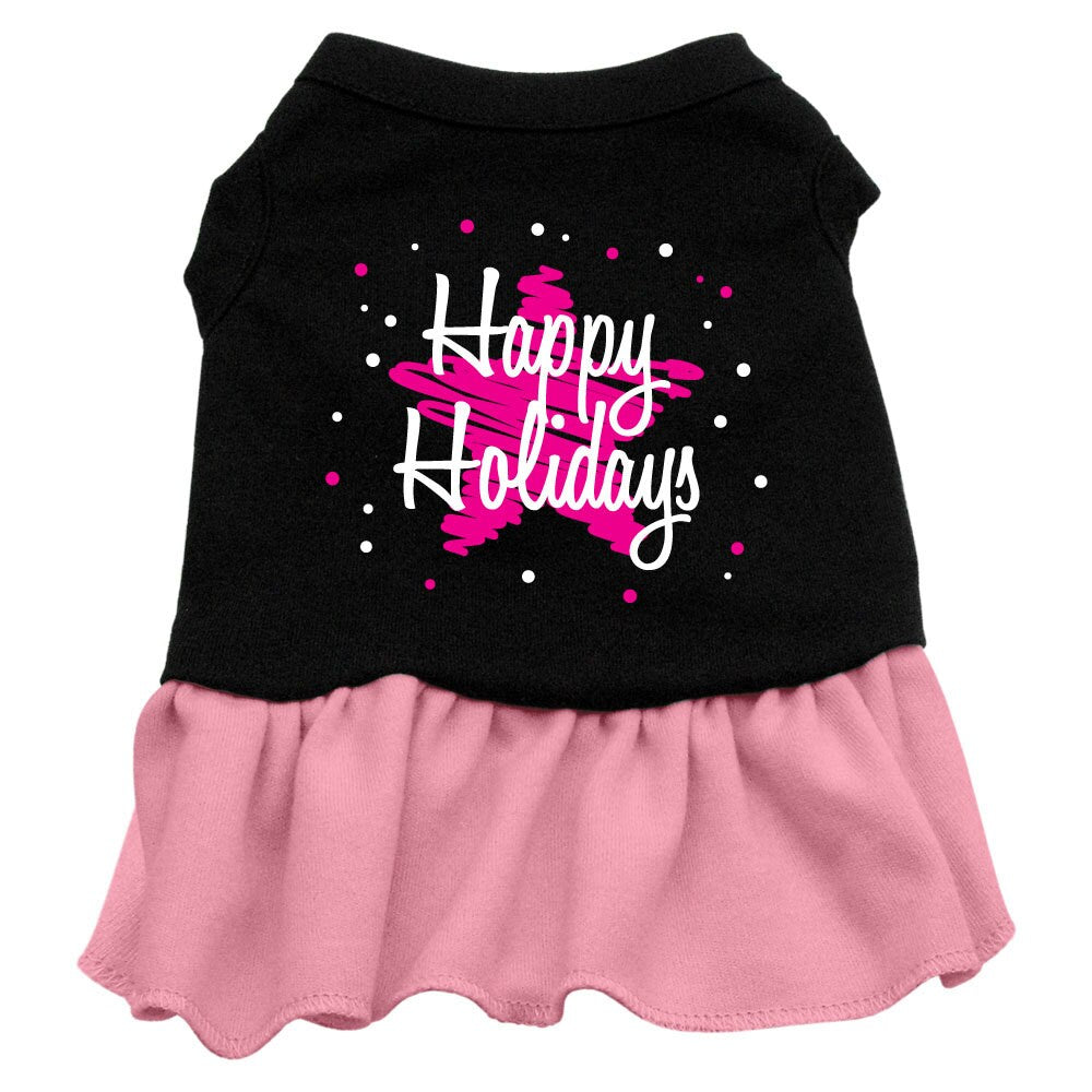 As You Wish Apparel – "Scribble Happy Holidays" Christmas Pet Dress