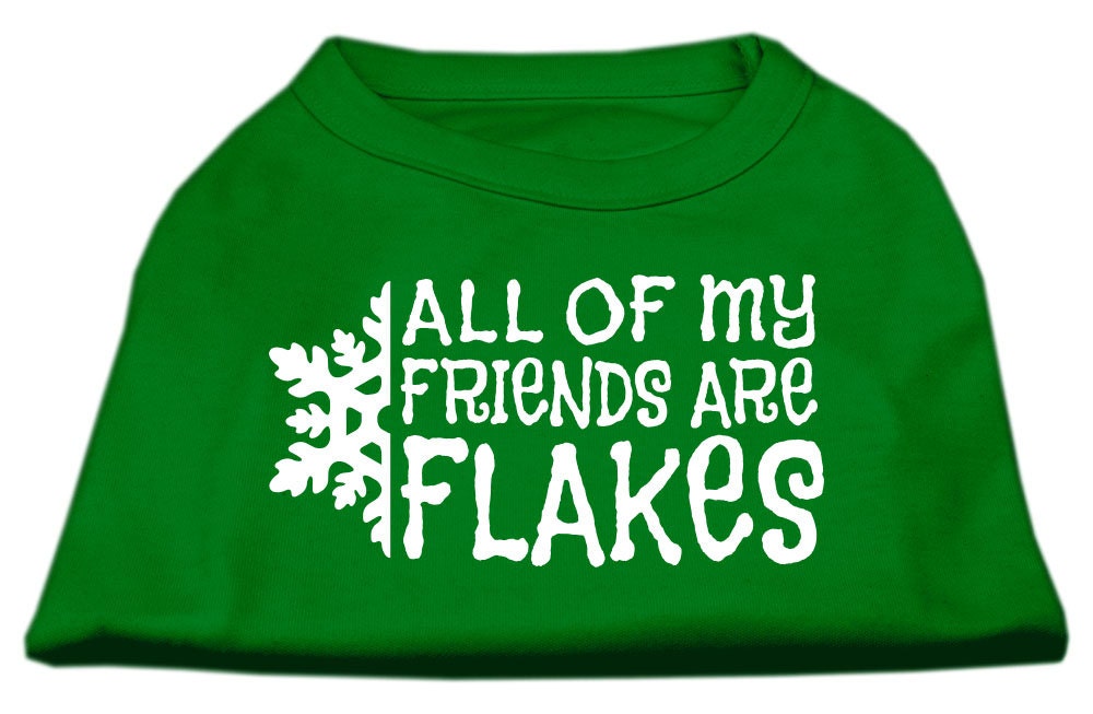 As You Wish Apparel – Christmas Screenprinted Dog Shirt, "All My Friends Are Flakes"