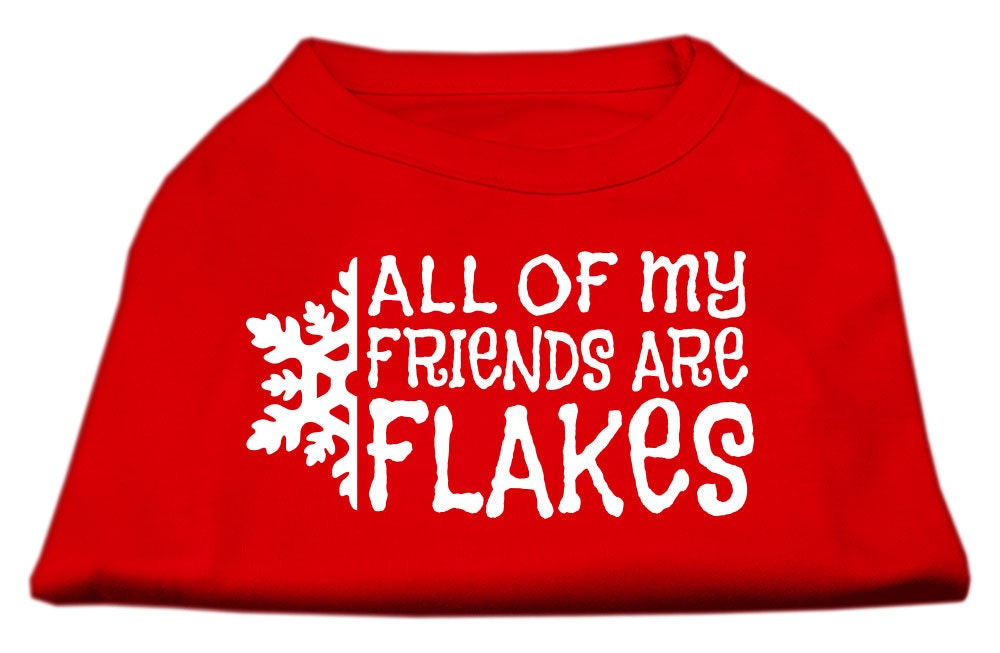 As You Wish Apparel – Christmas Screenprinted Dog Shirt, "All My Friends Are Flakes"