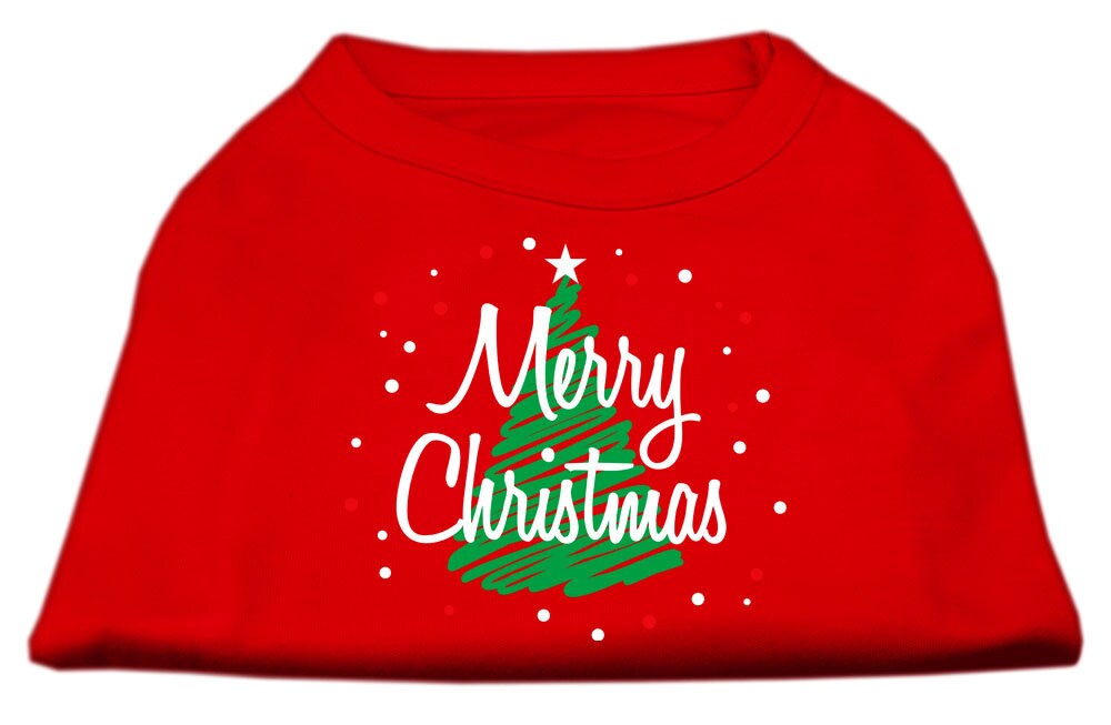 As You Wish Apparel – Christmas Screenprinted Dog Shirt, "Scribble Merry Christmas"