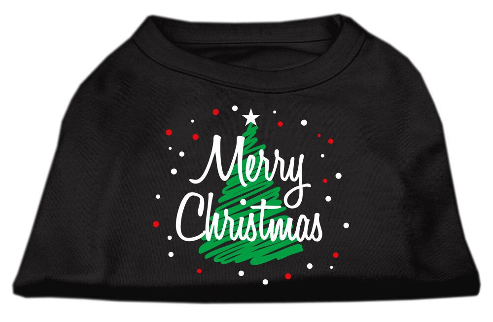 As You Wish Apparel – Christmas Screenprinted Dog Shirt, "Scribble Merry Christmas"