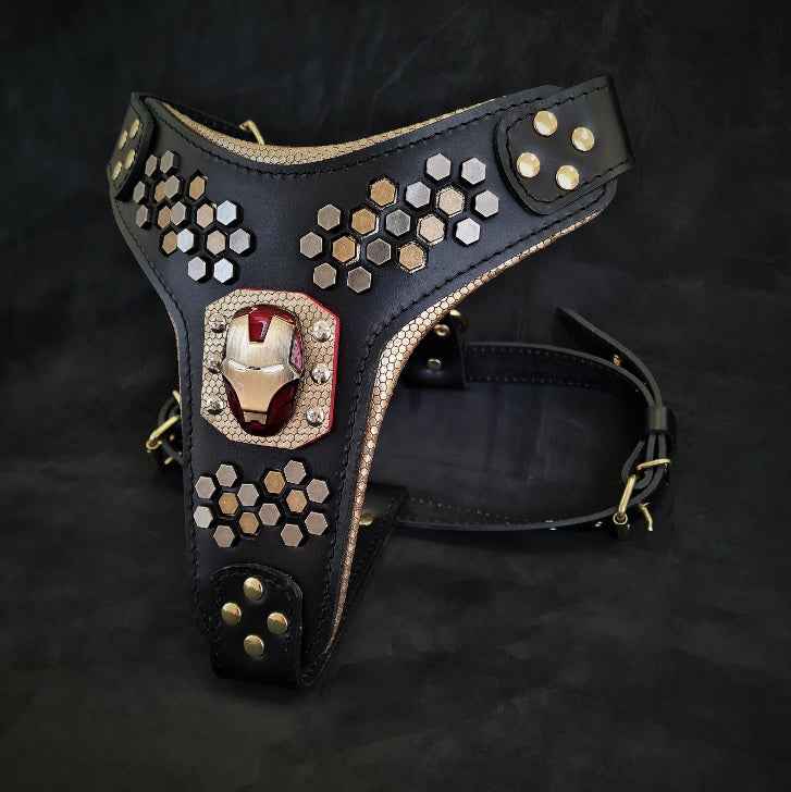 Bestia Irondog Leather Medium Dog Harness