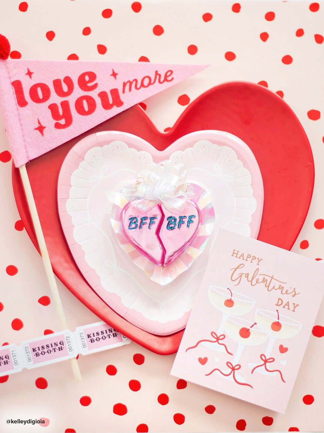 Old World Christmas: Bff Hearts Christmas Ornament