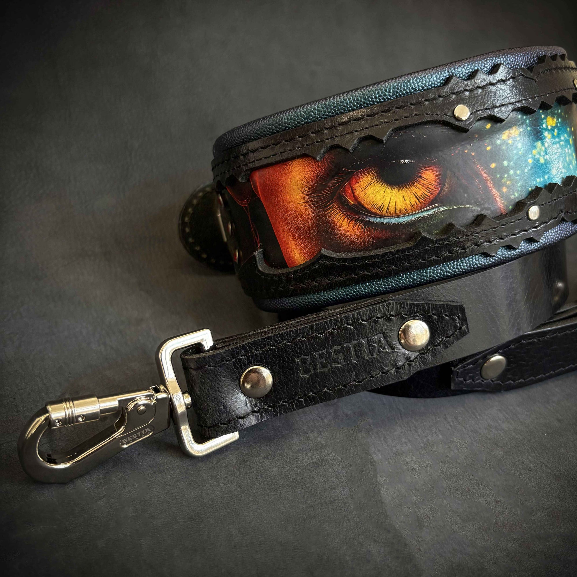 Bestia Fire & Ash Limited Edition Leather Dog Collar