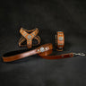 "Maximus Brown&Silver" Small dog SET - Harness - collar - lead