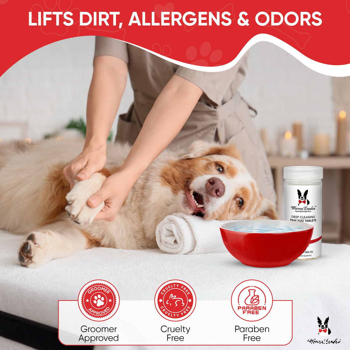 Deep Cleaning Paw Fizz Tablets - Paw Soak Helps Eliminate Paw Licking