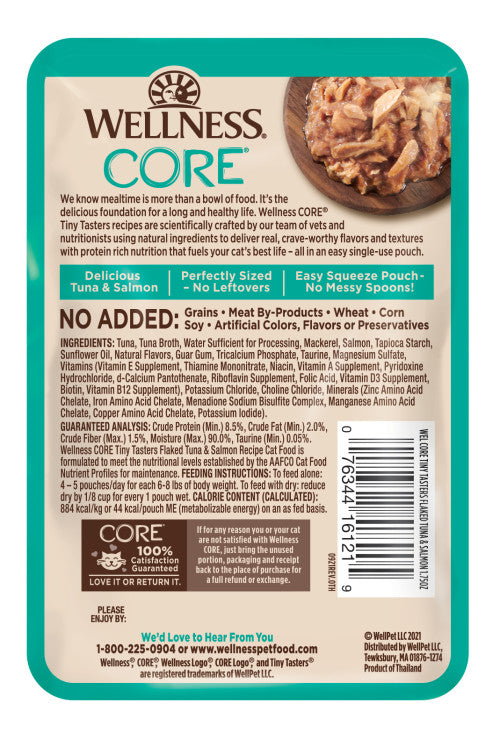 Wellness Core Adult Tiny Taster Flaked Tuna and Salmon Wet Cat Food (1.75oz)
