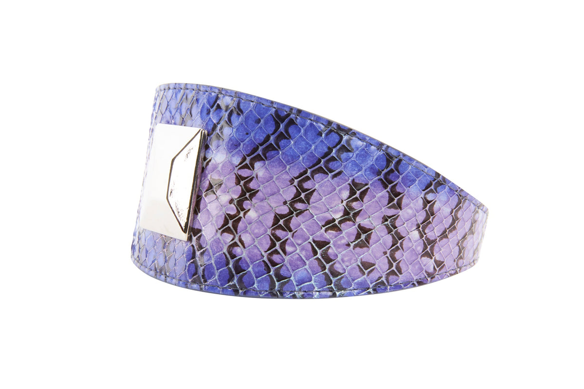 Allysa Payne Purple/Silver/Black Custom Iridescent Snake Dog Collar