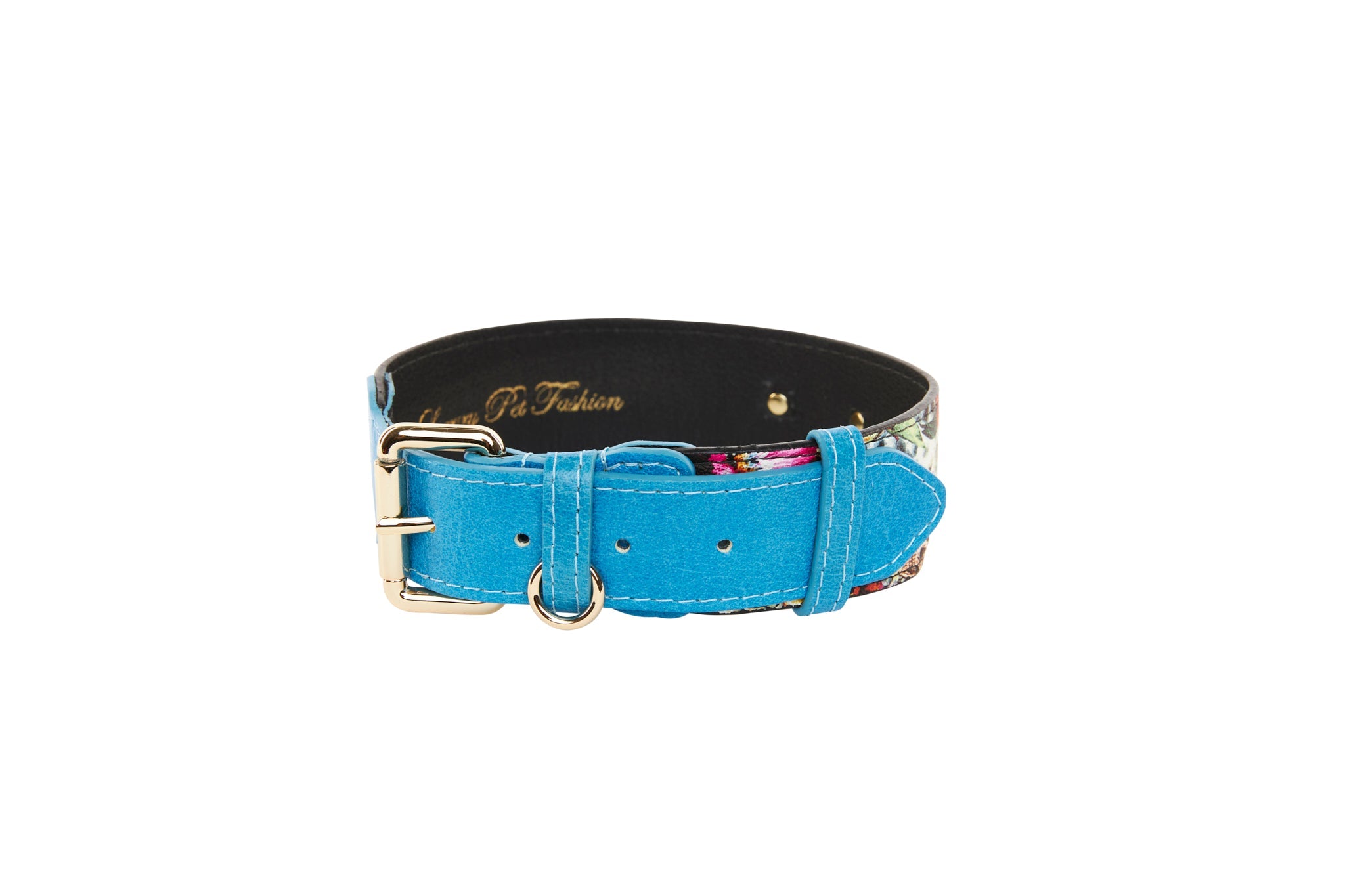 Vegetable Colored Italian Leather With Floral, Scull, Snake Print Italian Leather Classic Collar