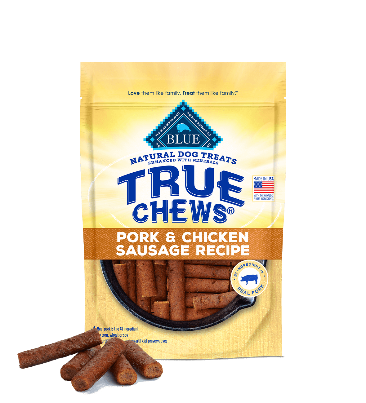 Blue Buffalo True Chews Chicken and Pork Sausage Dog Treats (14oz)