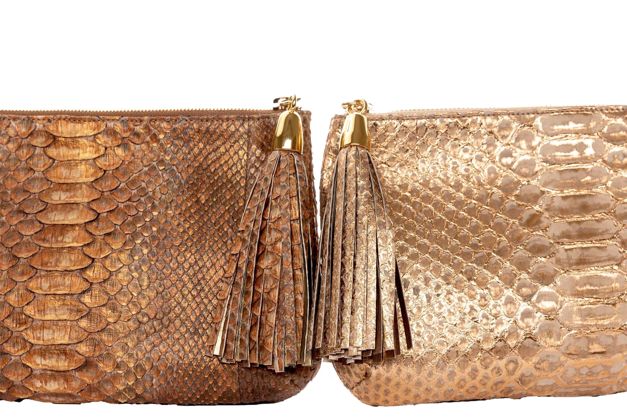 Bronze Python Clutch