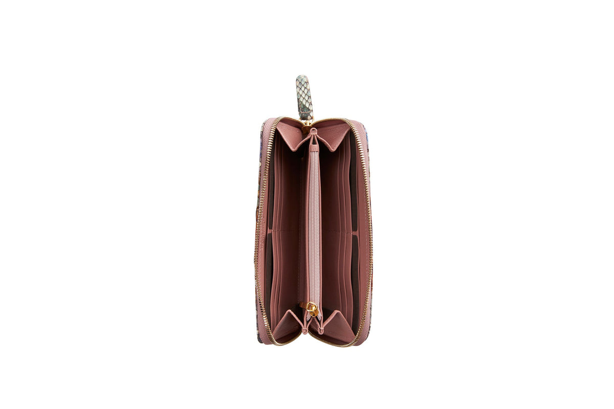 Allysa Payne Iridescent Python Zip Wallet