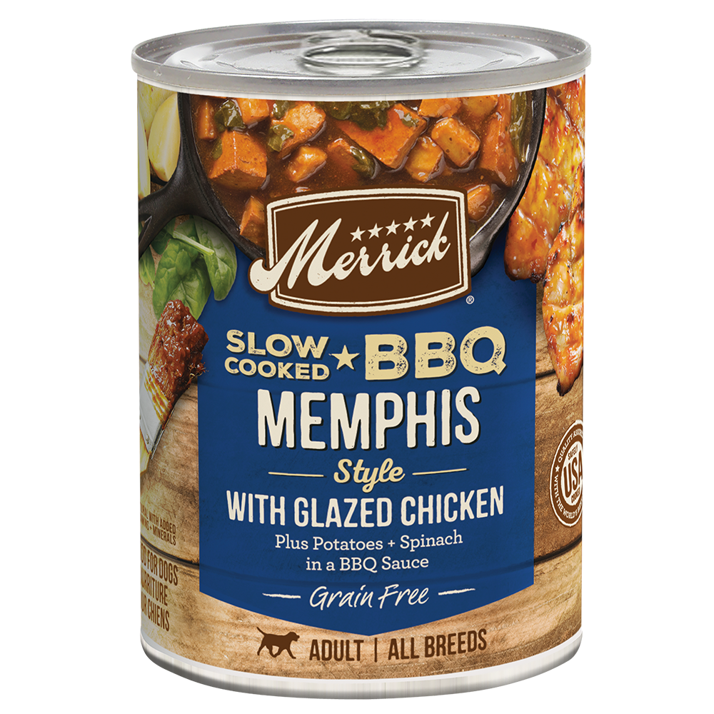 Merrick Slow Cooked Grain Free Adult BBQ Memphis Chicken Wet Dog Food (12.7oz)