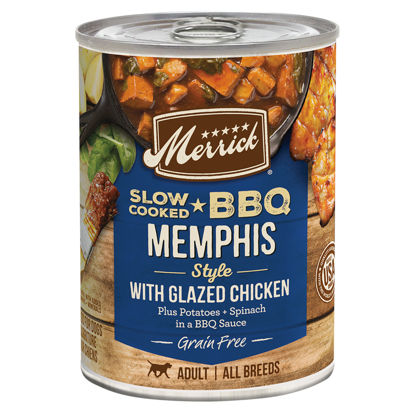 Merrick Slow Cooked Grain Free Adult BBQ Memphis Chicken Wet Dog Food (12.7oz)