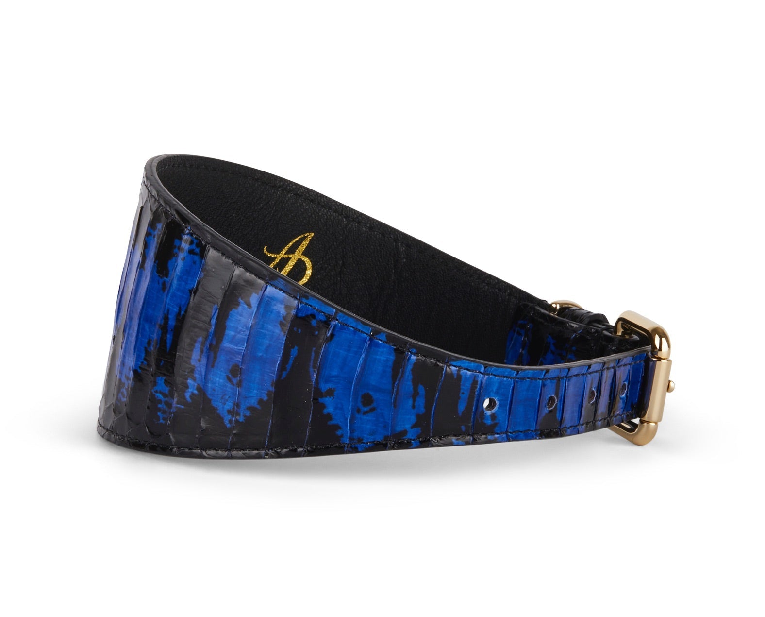 Black and Royal Blue Snake 3" Wide Style Collar