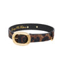 Abstract Leopard Print Italian Leather With Vintage Italian Hardware