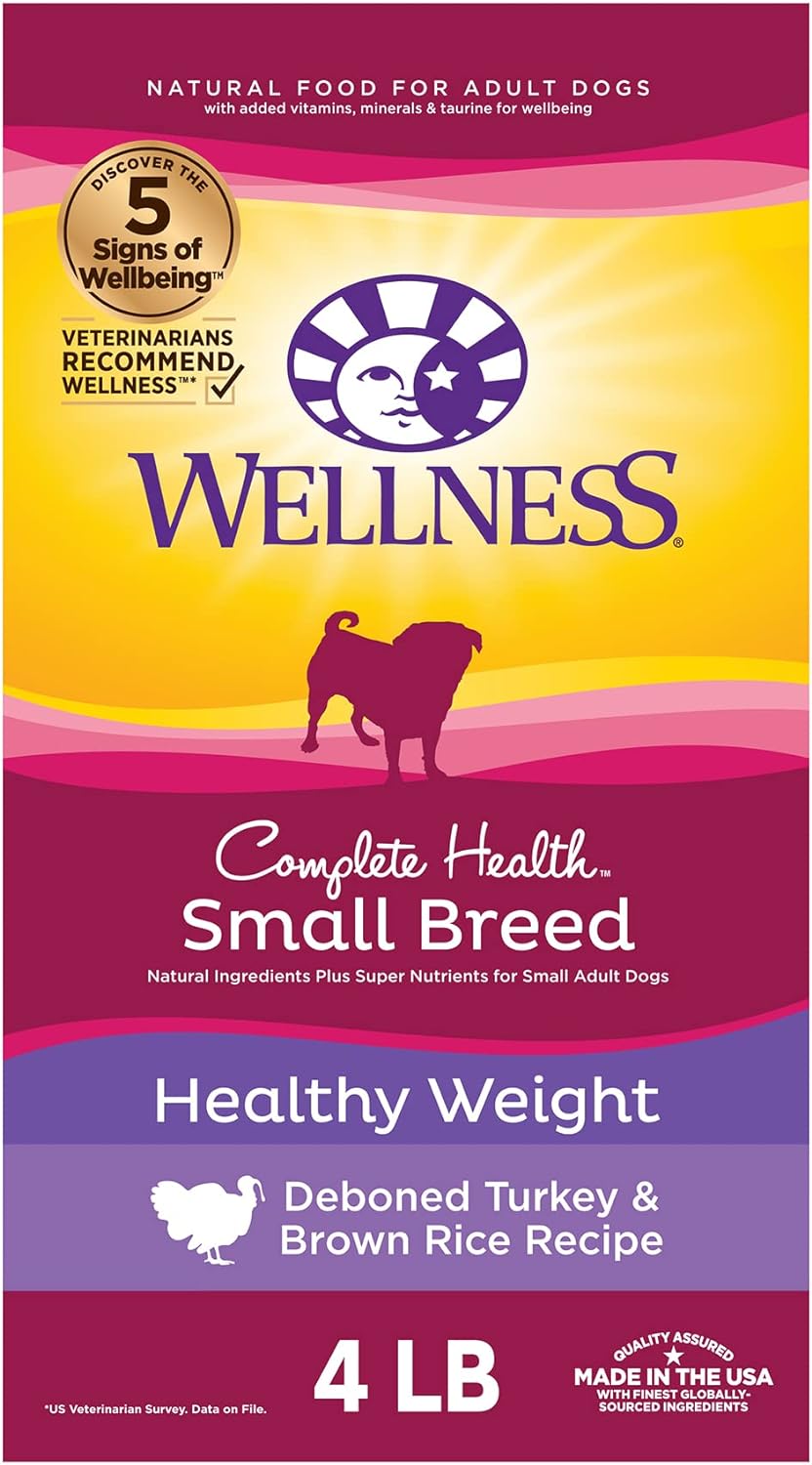 Wellness Complete Health Adult Small Breed Healthy Weight Turkey and Brown Rice Dog Food