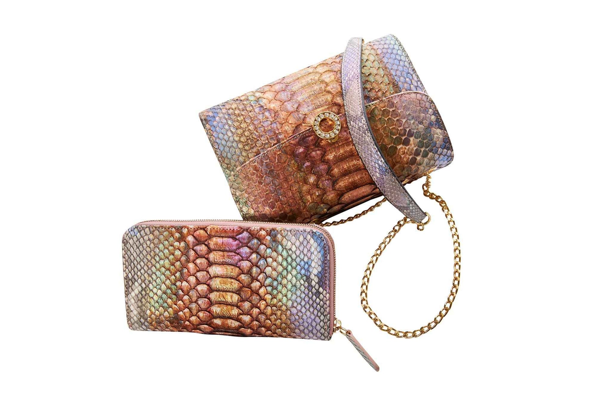 Allysa Payne Iridescent Python Day to Night Set Handbag
