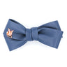 Leather Twisted Bow: Navy Blue