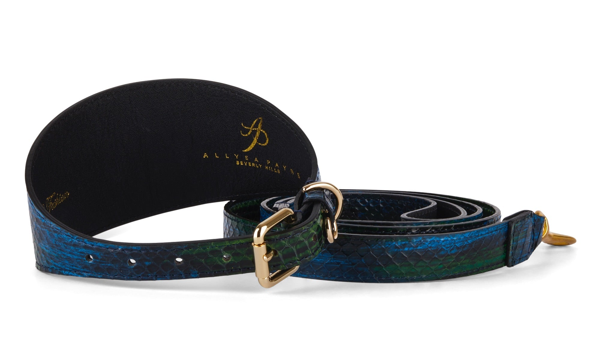 Blue, Green, Black, Yellow Snake 3" Wide Style Collar