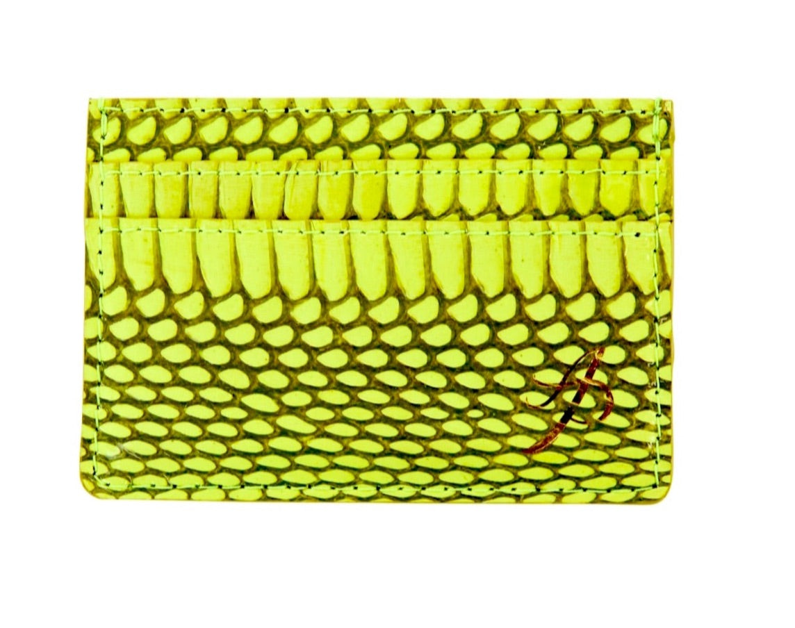 Allysa Payne Neon Green Viper Snake Card Wallet